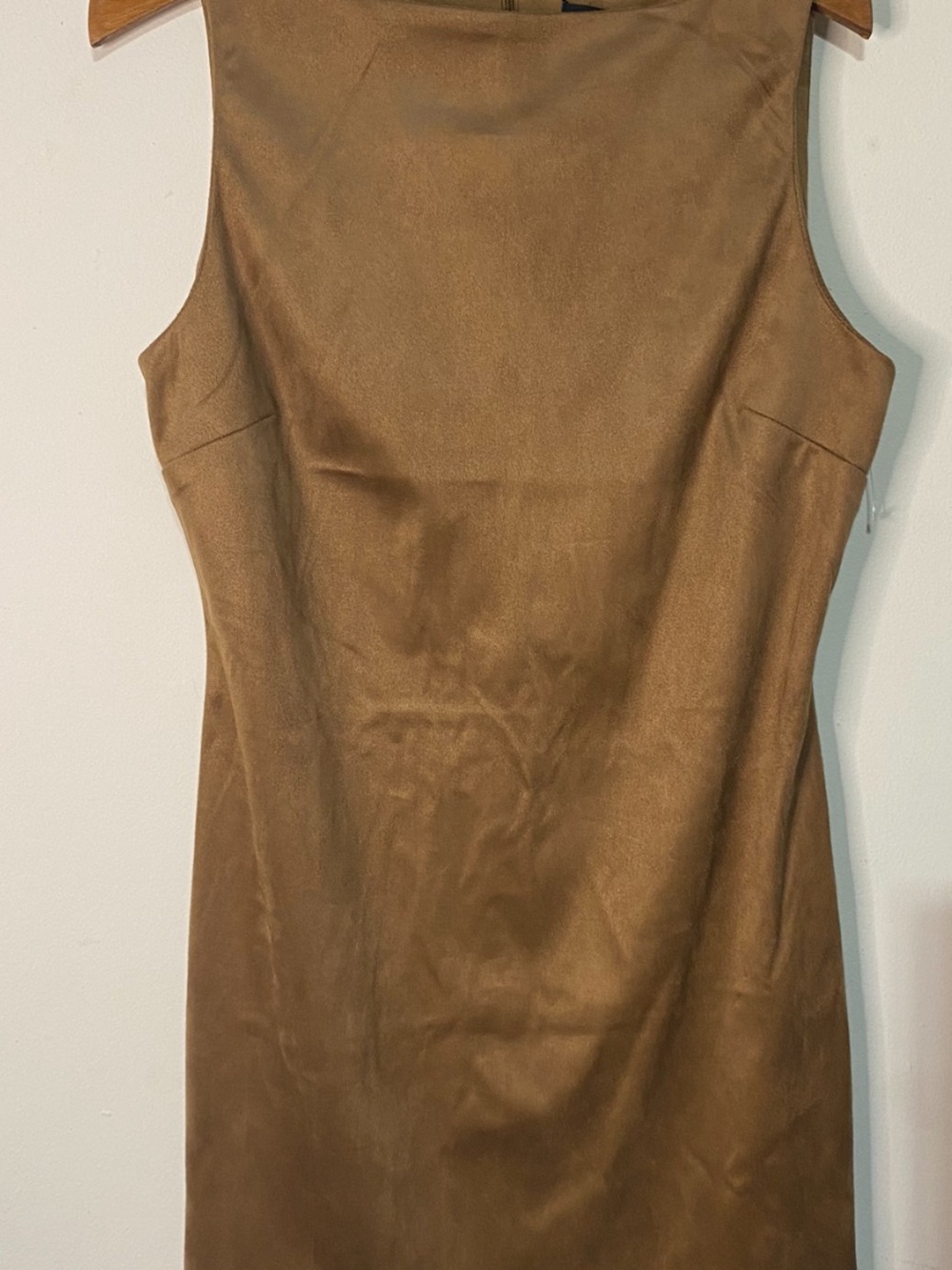 Sincerely Jules Tan Faux Suede Midi Sheath Dress